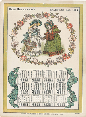 ケイト・グリーナウェイのカレンダー　1884年（3種）
